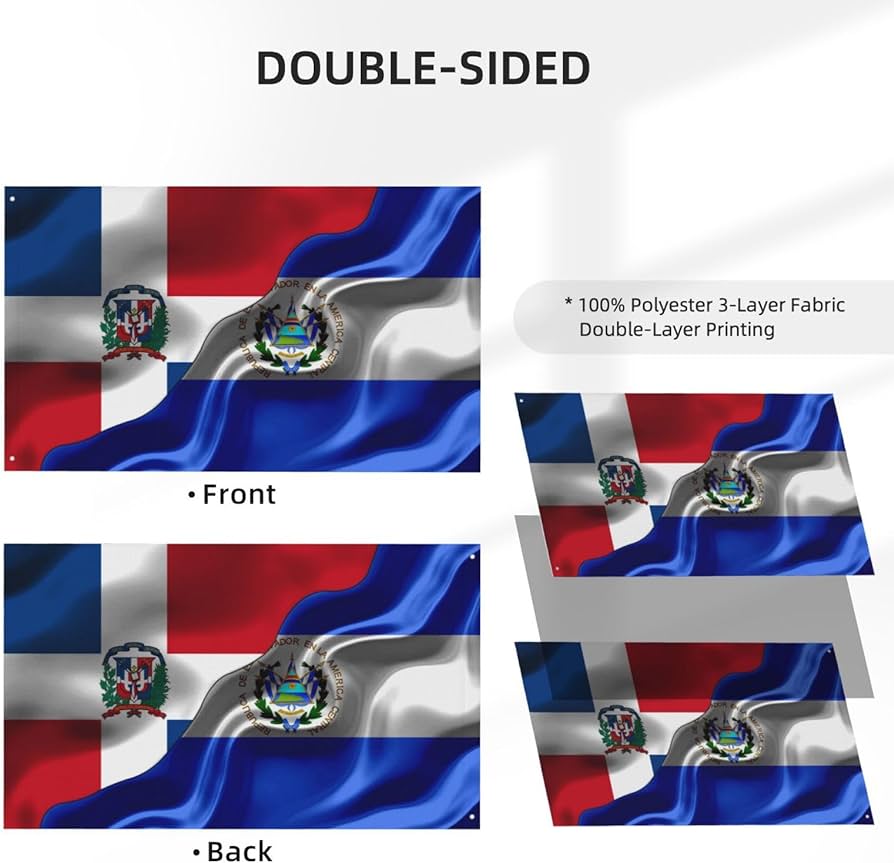 Dominican republic flag and el salvador flag flags for outside x ft three layers of fabric sewing double