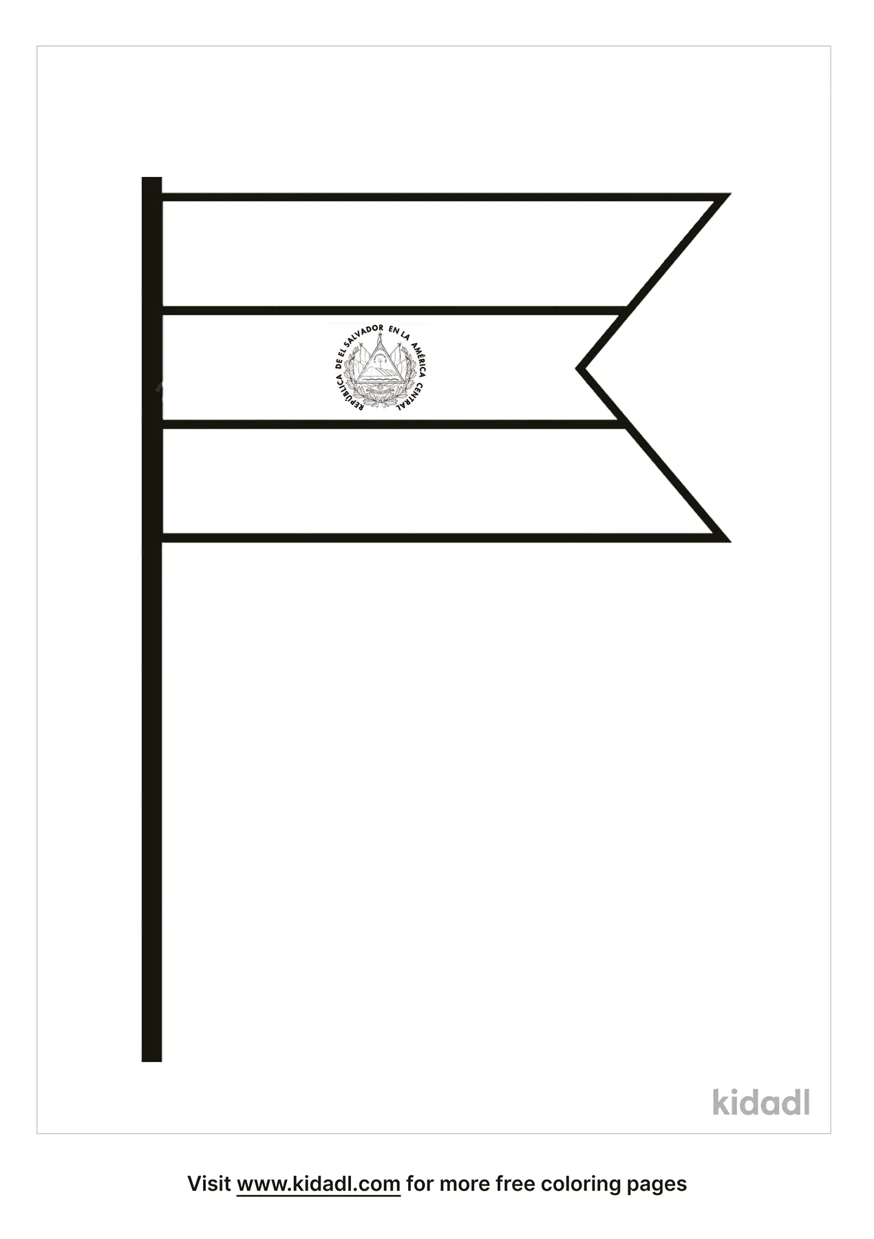 Free el salvador flag coloring page coloring page printables