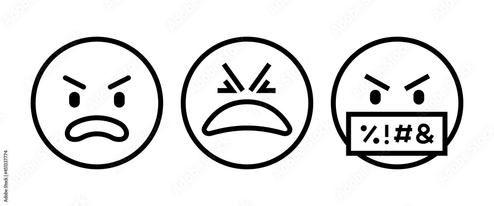 Swearing emoji angry