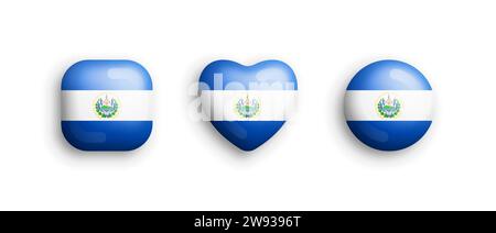 El salvador independence day flag painted with a brush with paint
