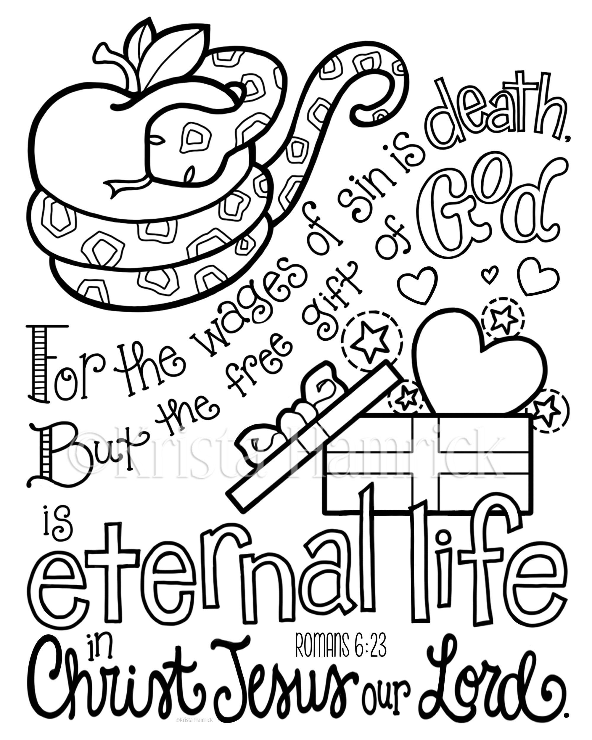 The romans road to salvation memory coloring collection includes coloring pages for memorization or lessons and x take