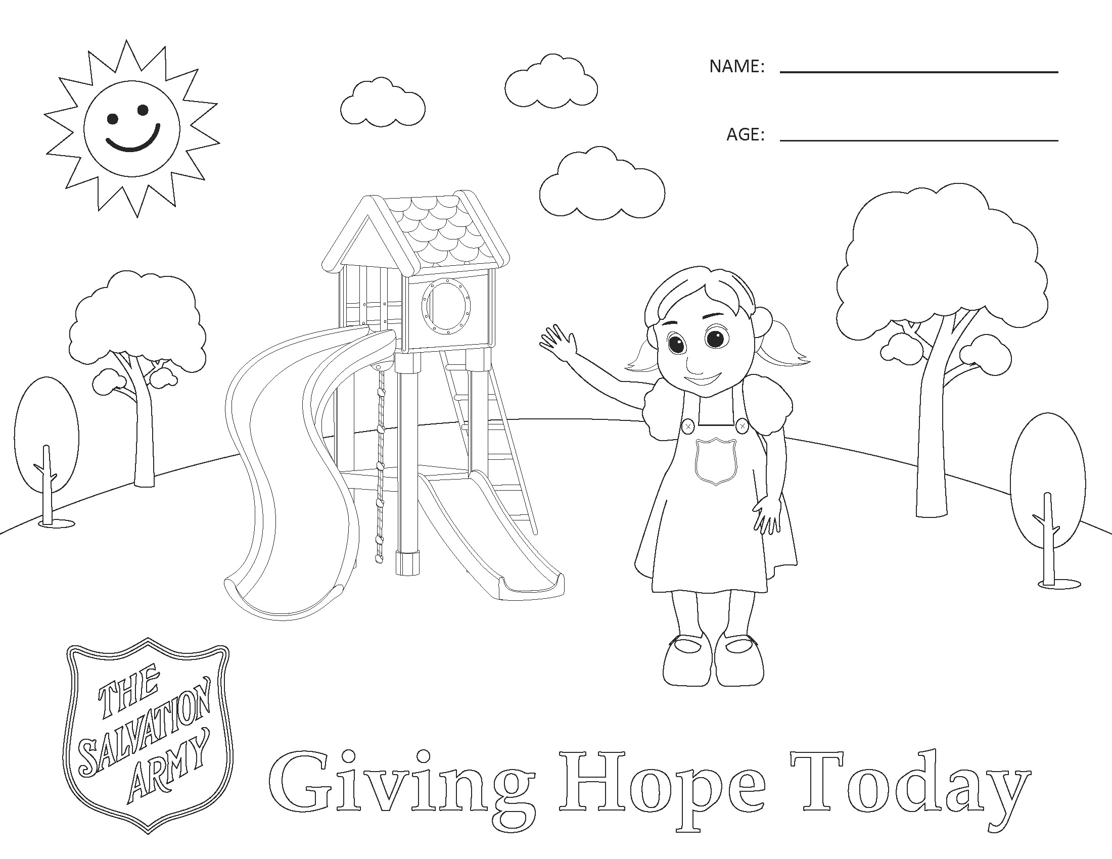 Sally ann colouring sheet