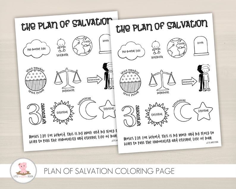 Plan of salvation coloring page by little wiggles design
