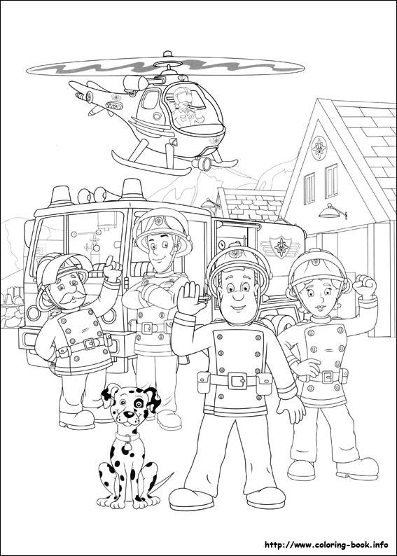 Fireman sam coloring picture