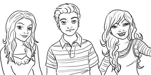 Sam freddie and carly coloring page free printable coloring pages