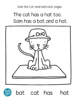 Sam the cat read color page by tiny littles tpt