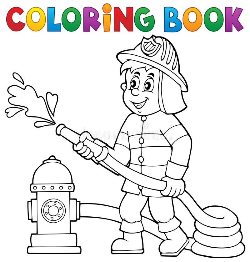 Coloring page outline of cartoon cat playing with toys stock vector
