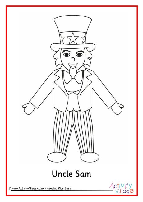 Uncle sam colouring page kids coloring books coloring books cat coloring book