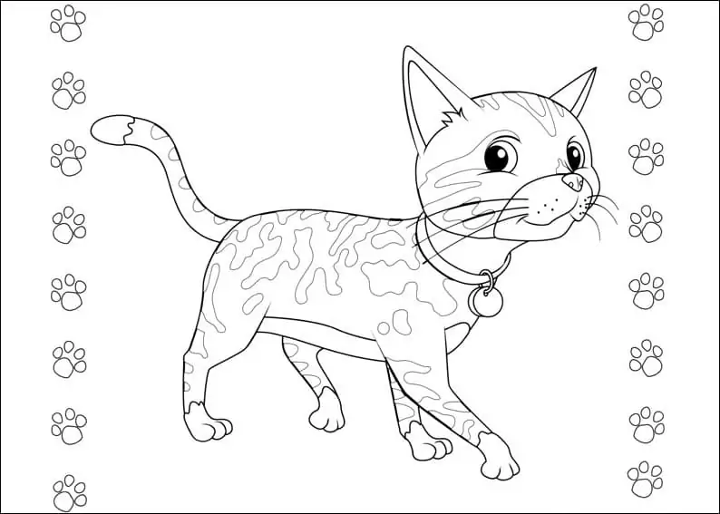 Rosa cat from fireman sam coloring page