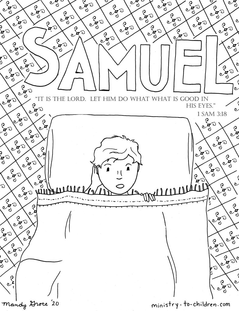 Samuel hears gods calling coloring page