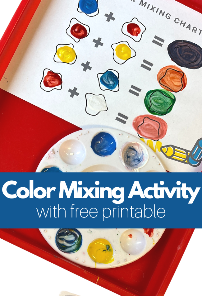 Free printable color mixing activity