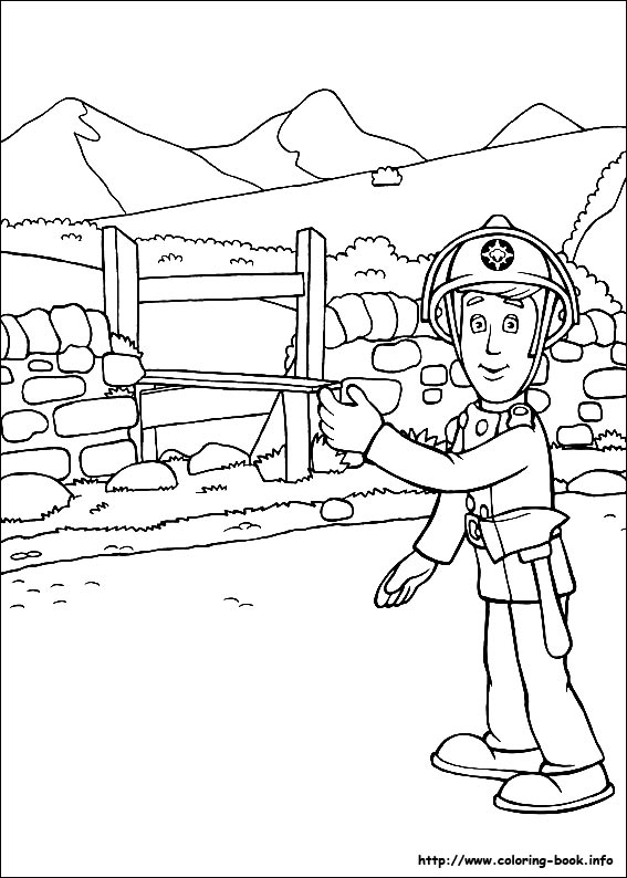 Fireman sam coloring picture