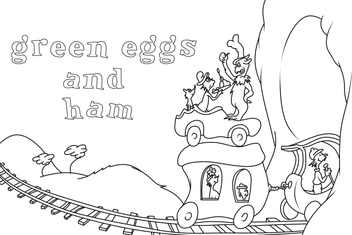 Sam from green eggs and ham coloring page