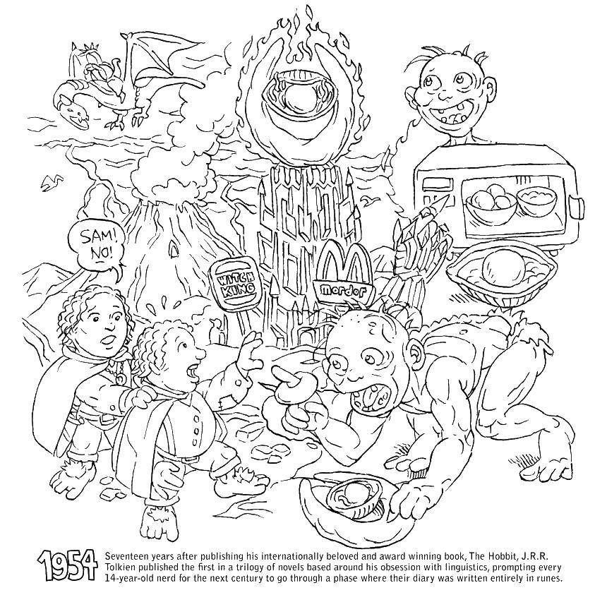Online coloring pages coloring page the lord of the rings the lord of the rings download print coloring page