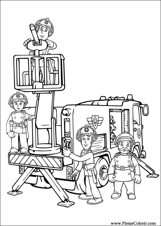 Drawings to paint colour fireman sam