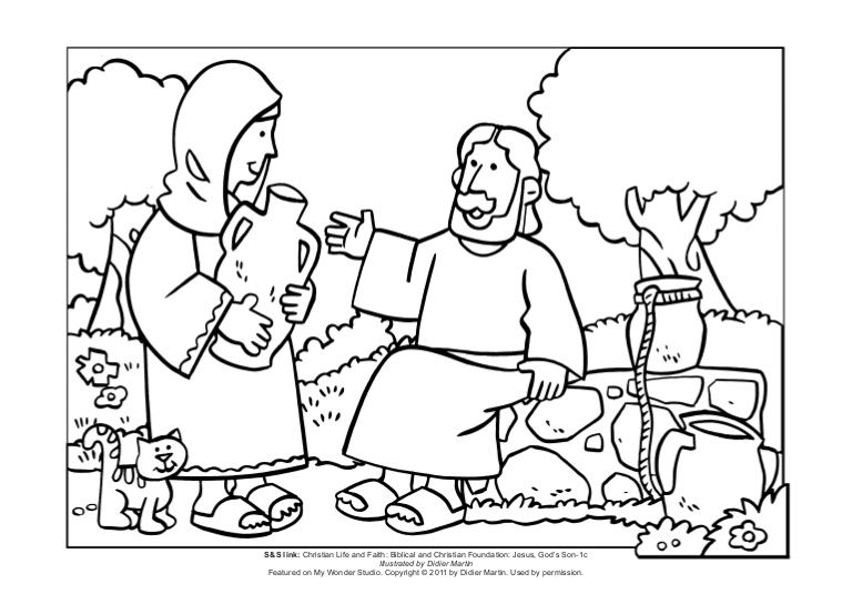 Mws l coloring pagejesus and the woman at the well sunday school coloring pages bible coloring pages coloring pages