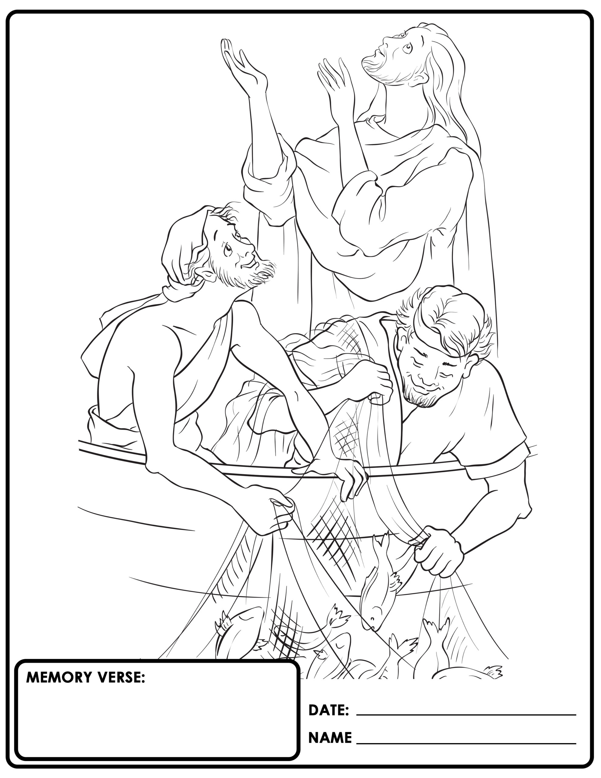 Childrens church bible coloring sheets