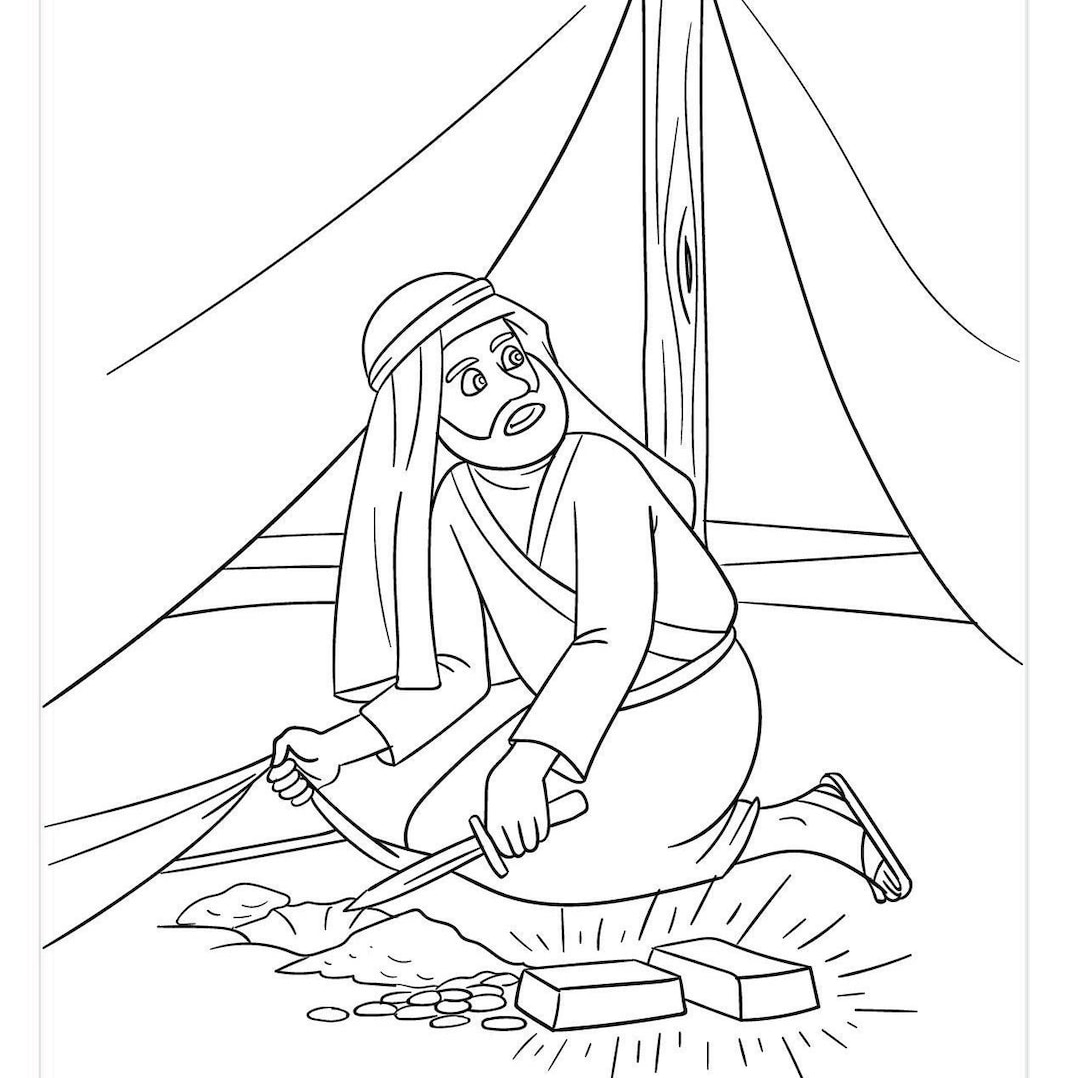 Achans sin coloring page