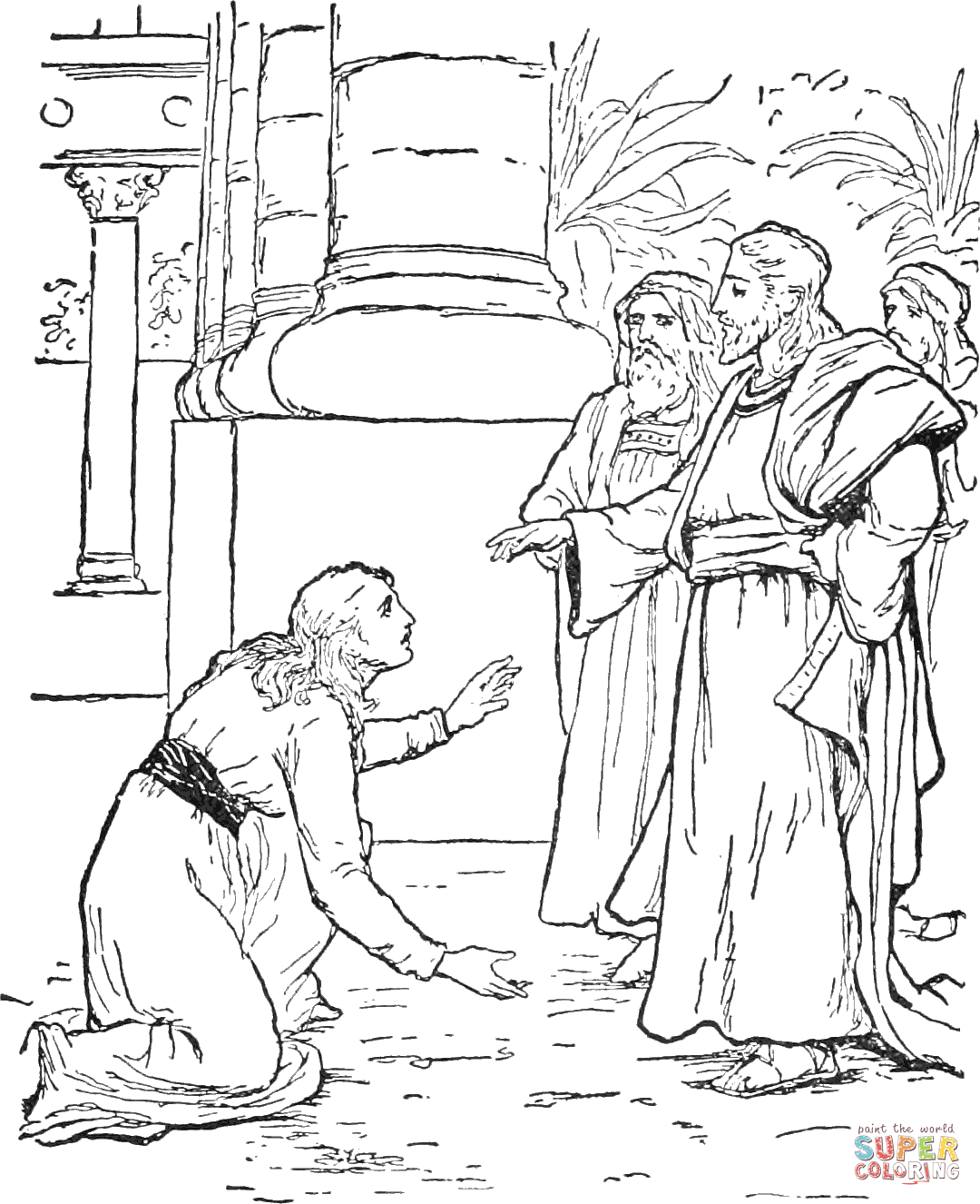 The syro phonecian woman canaanite coloring page free printable coloring pages