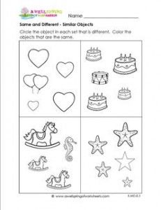 Same and different worksheets