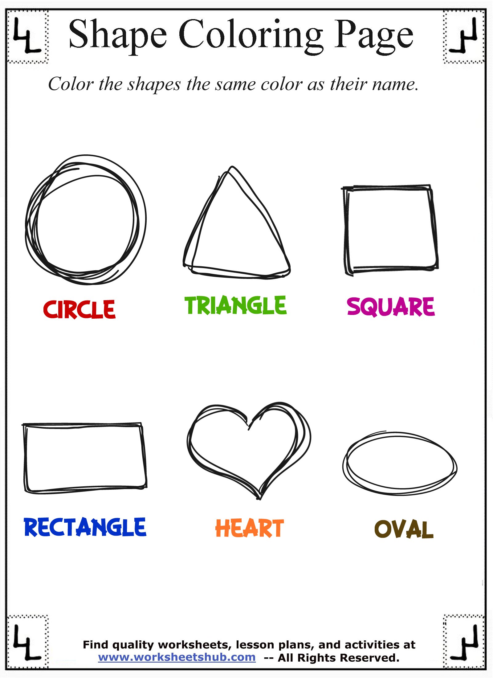 Shape coloring pages