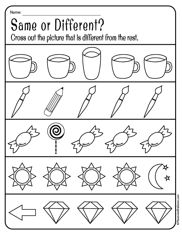 Same and different worksheets for preschool free download preschool worksheets free preschool worksheets free preschool