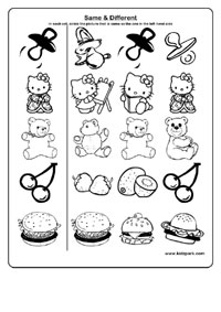 Class activity sheet for same and differenthome schooling worksheetsprintable activity sheets