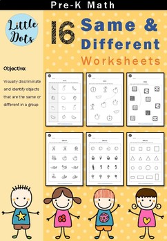Same and different worksheets tpt