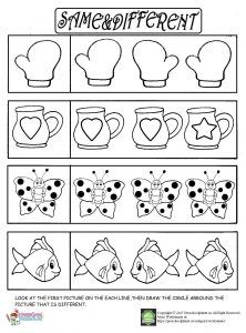 Easy same and different worksheet preschool worksheets halloween worksheets preschool kindergarten math worksheets free