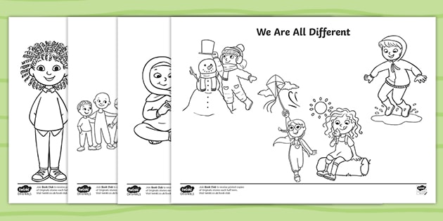 We are all different coloring pages teacher