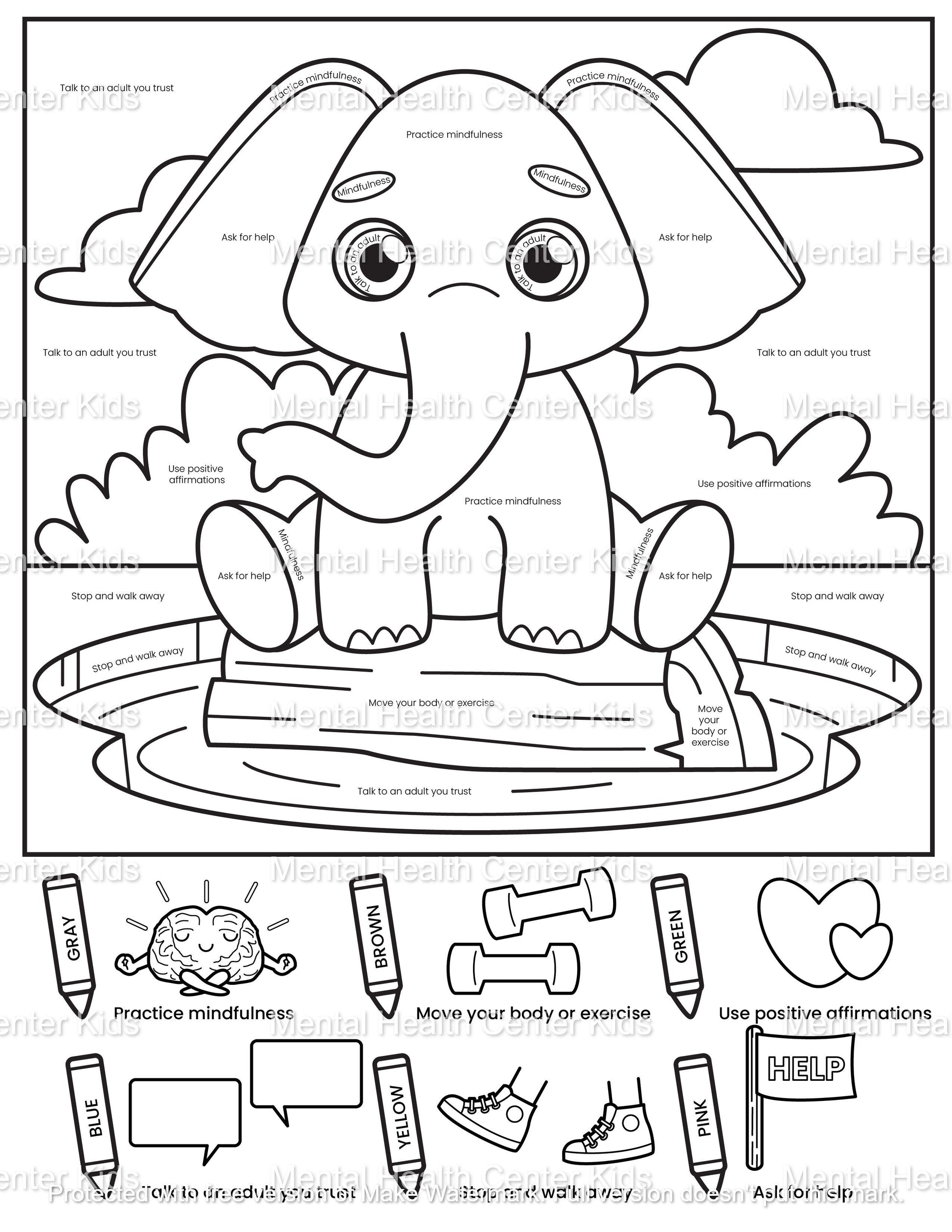 Baby animals coloring pages â mental health center kids
