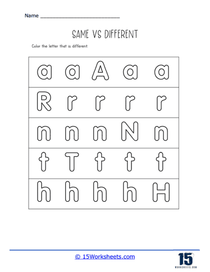 Same vs different worksheets