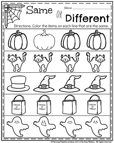October kindergarten worksheets