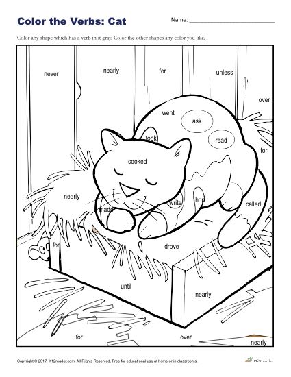 Color the cat printable k