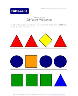 Same and different worksheets for kids all kids network