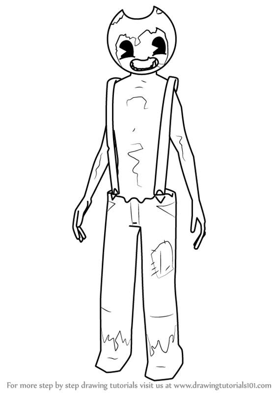 How to draw sammy lawrence from bendy and the ink machine bendy and the ink machine step by step bendy and the ink machine coloring pages cat coloring page