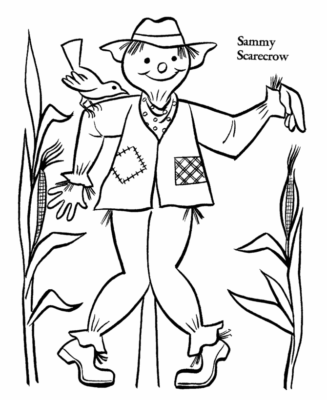 Thanksgiving holiday coloring page sheets thanksgiving sammy scarecrow