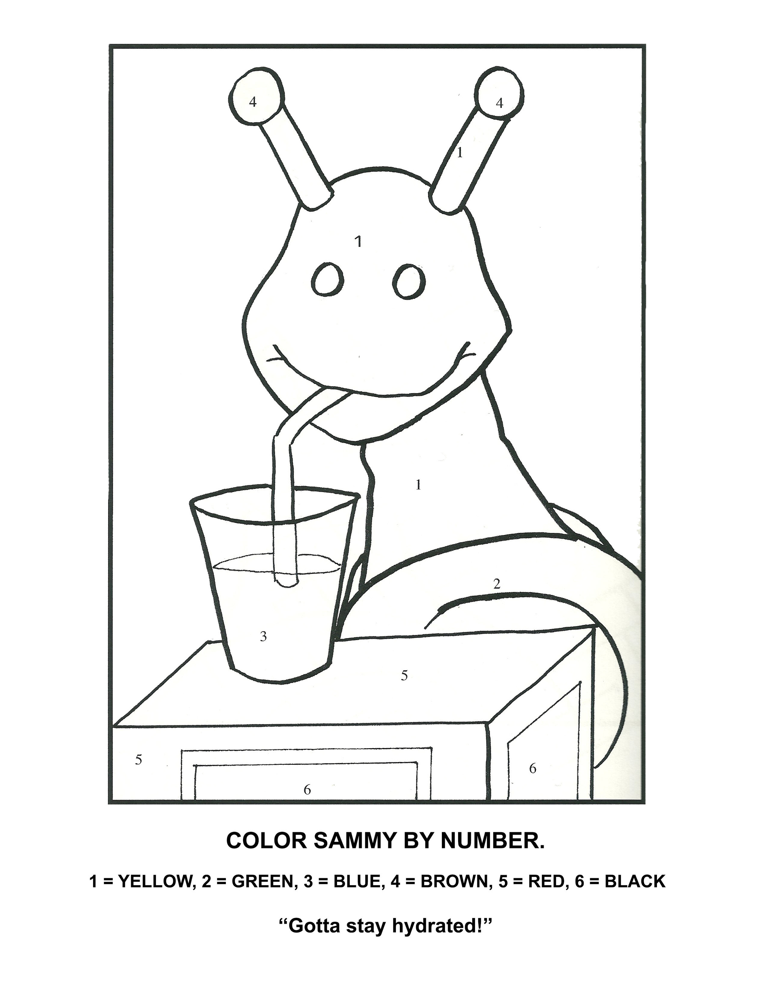 Singing coloring page activity â sammy snail