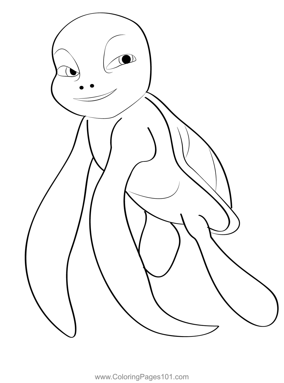 Cute turtle coloring page for kids