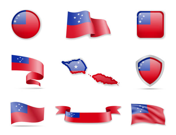 Samoa map stock illustrations royalty