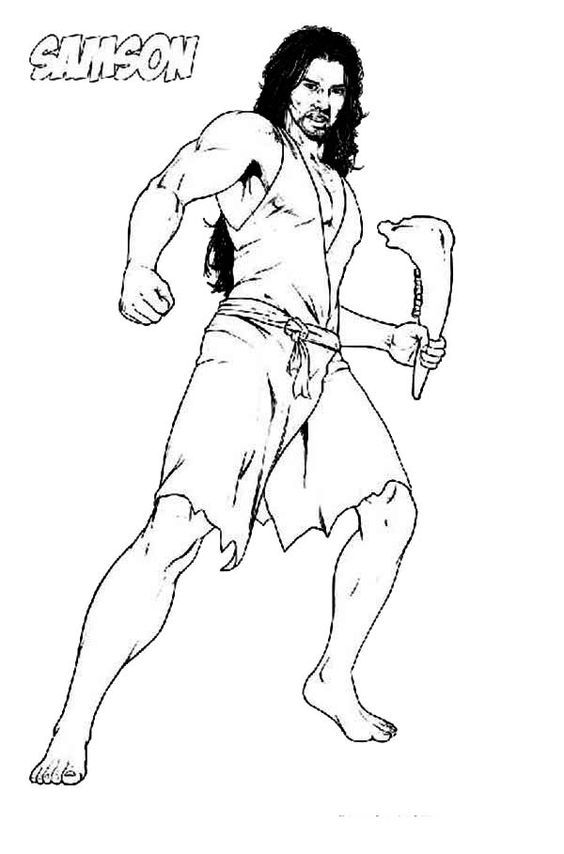 Samson bible life coloring page