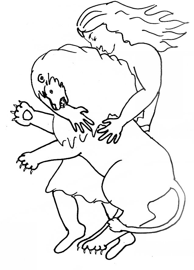 Bible story coloring page for samson and the lion free bible stories for children