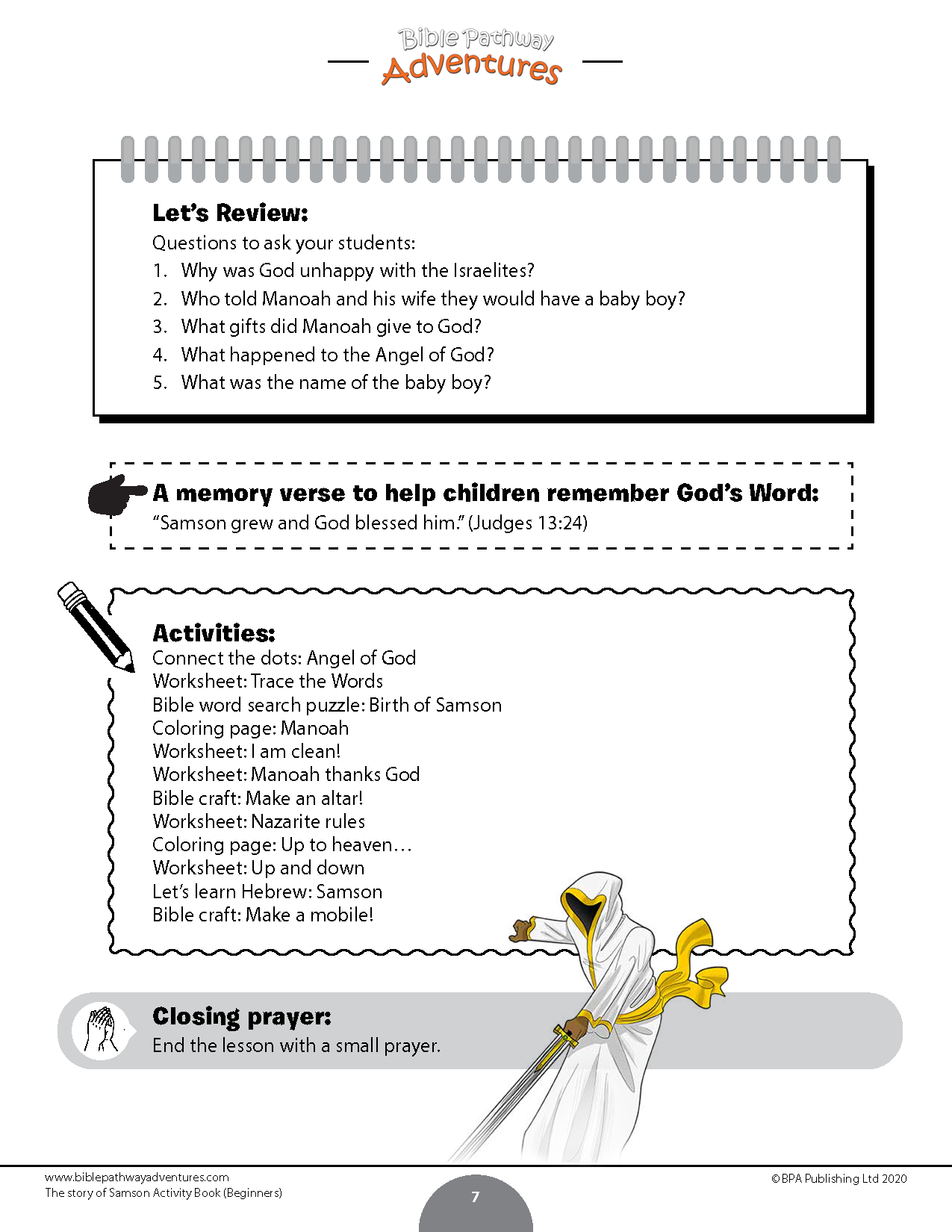The story of samson activity book for beginners pdf â bible pathway adventures