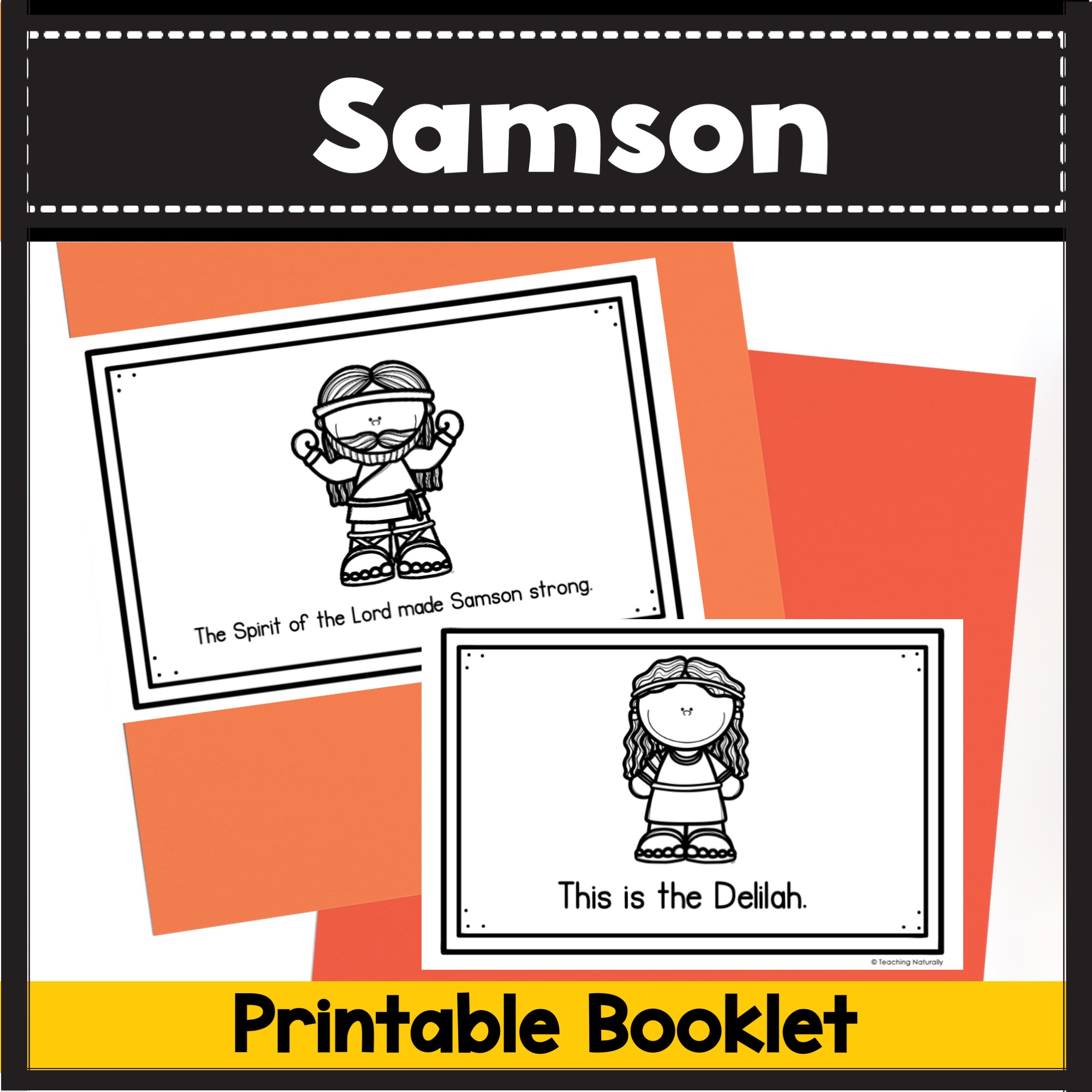 Samson bible lesson with visuals and activities for preschool kindergarten made by teachers