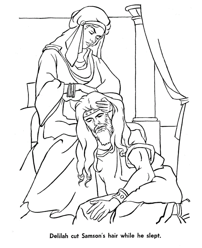 Samson and delilah coloring pages