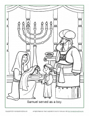 Samuel served as a boy coloring page