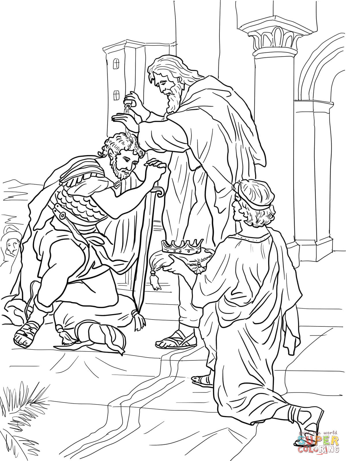 David is crowned king coloring page free printable coloring pages
