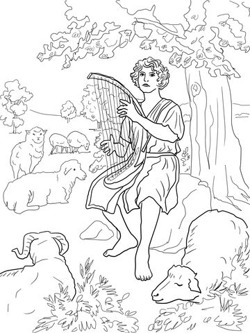 David the shepherd coloring page from king david category select from printable crafts of cartoâ bible coloring pages coloring pages jesus coloring pages