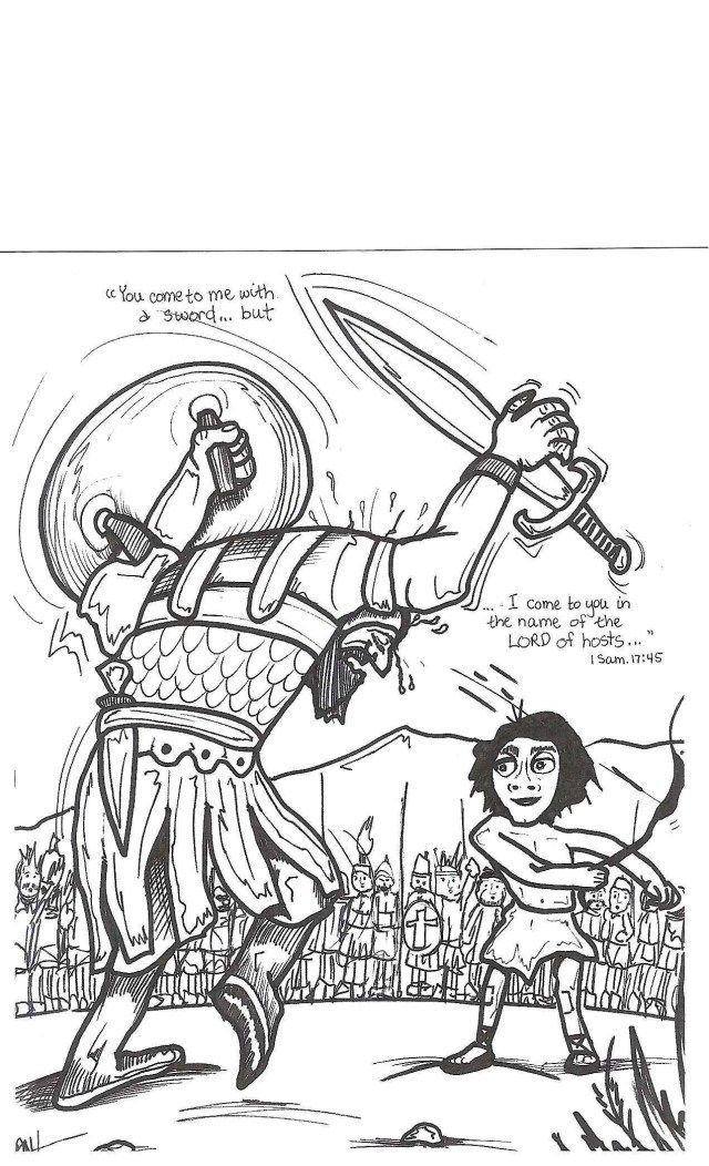 Creative picture of david and jonathan coloring page