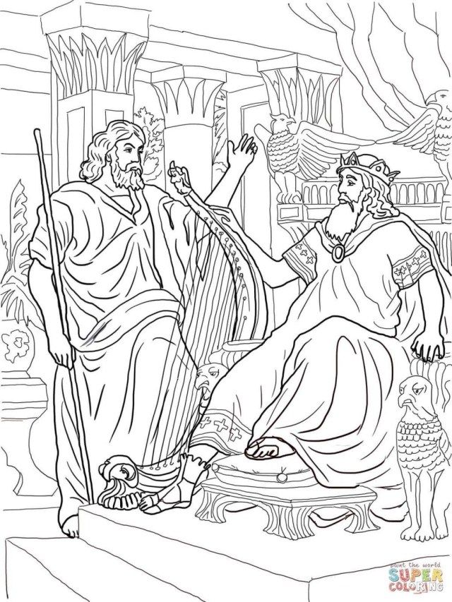 Creative picture of david and jonathan coloring page